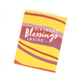 Birthday Blessings Inside Card. Arizona (Yellow, Red, Pink, and Purple). Happy Birthday Card. Greeting Cards for Christian Women.