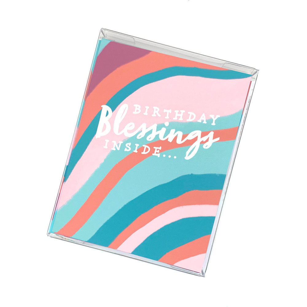 Birthday Blessings Set - Cotton Candy (Pink, Coral, Teal, and Purple). Happy Birthday Card. Greeting Cards for Christian Women.