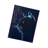Watercolor Black Cat Thank You Card. Greeting Cards for Christian Women.