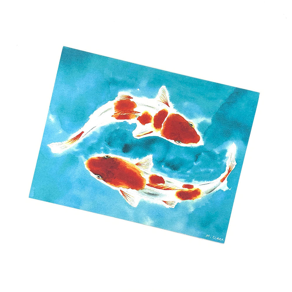 Orange Koi Fish. Every Day Greeting Cards for Christian Women.