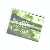 Evening Scriptures Set. Green. Be still and know. Everyday Greeting Cards for Christian Women.
