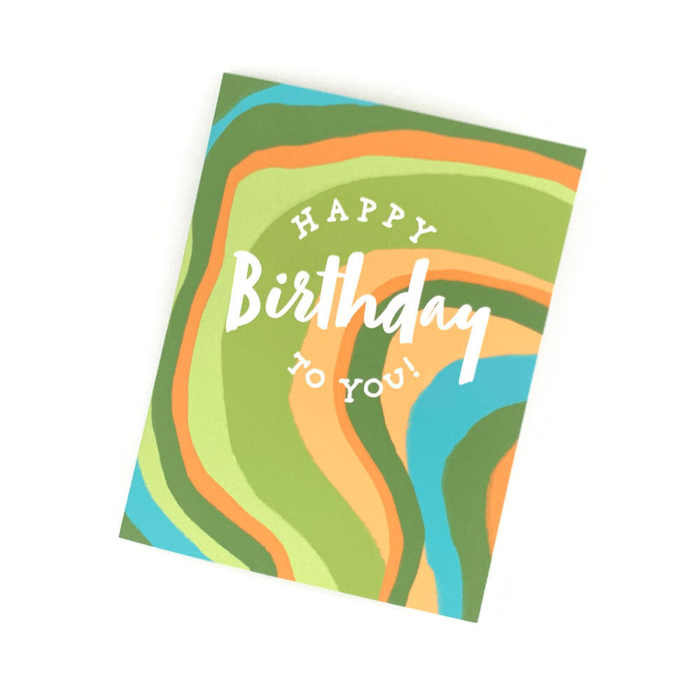 Happy Birthday to You - Earthy (Green, Orange, and Teal). Happy Birthday Cards for Christian Women.