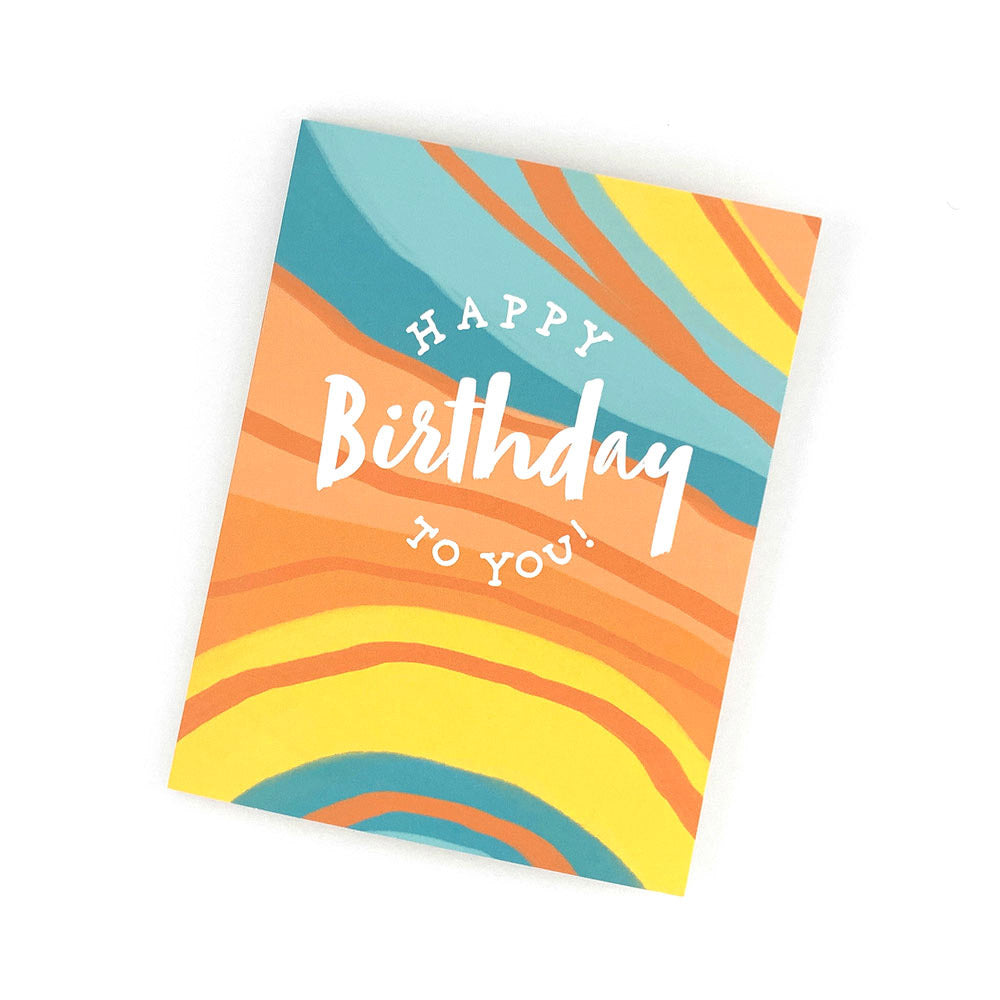 Happy Birthday to You - Sherbet (Orange, Yellow, and Teal). Happy Birthday Cards for Christian Women.