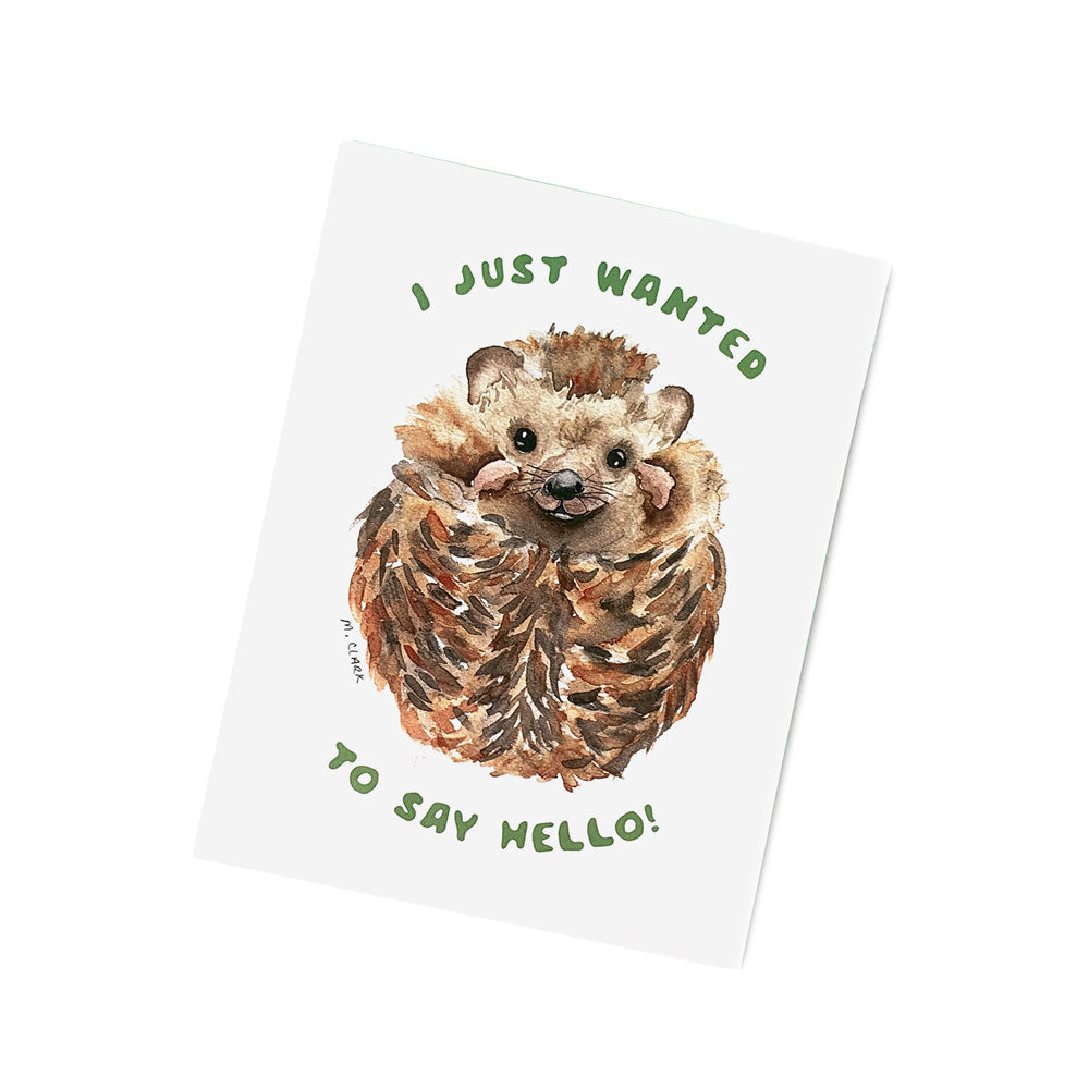 Hedgehog Hello. Watercolor Everyday Greeting Cards for Christian Women.