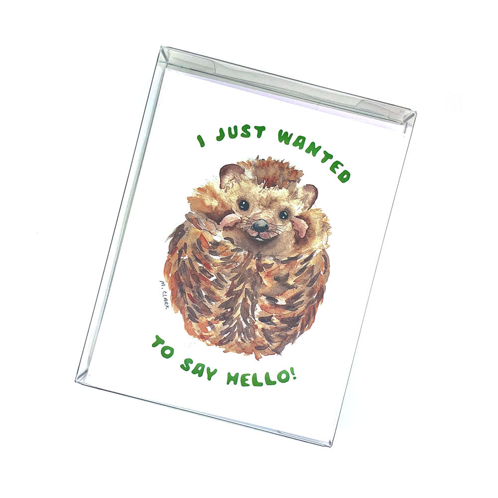 Hedgehog Hello Set. Watercolor Everyday Greeting Cards for Christian Women.