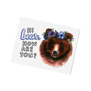 Hi, Bear, how are you? Watercolor Everyday Greeting Cards for Christian Women.