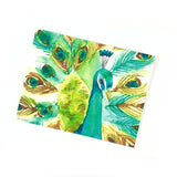 Watercolor Green Peacock. Everyday Greeting Cards for Christian Women.