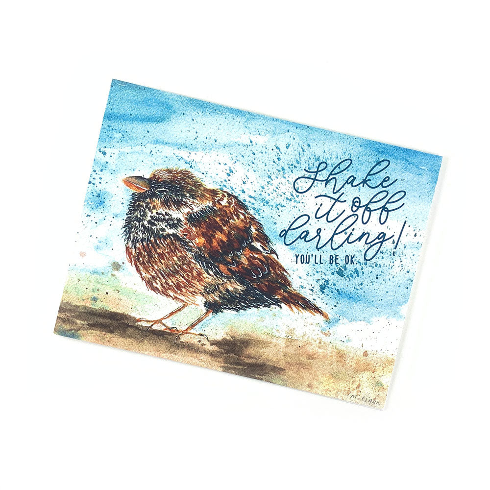 Watercolor Shake It Off Darling. Everyday Greeting Cards for Christian Women.