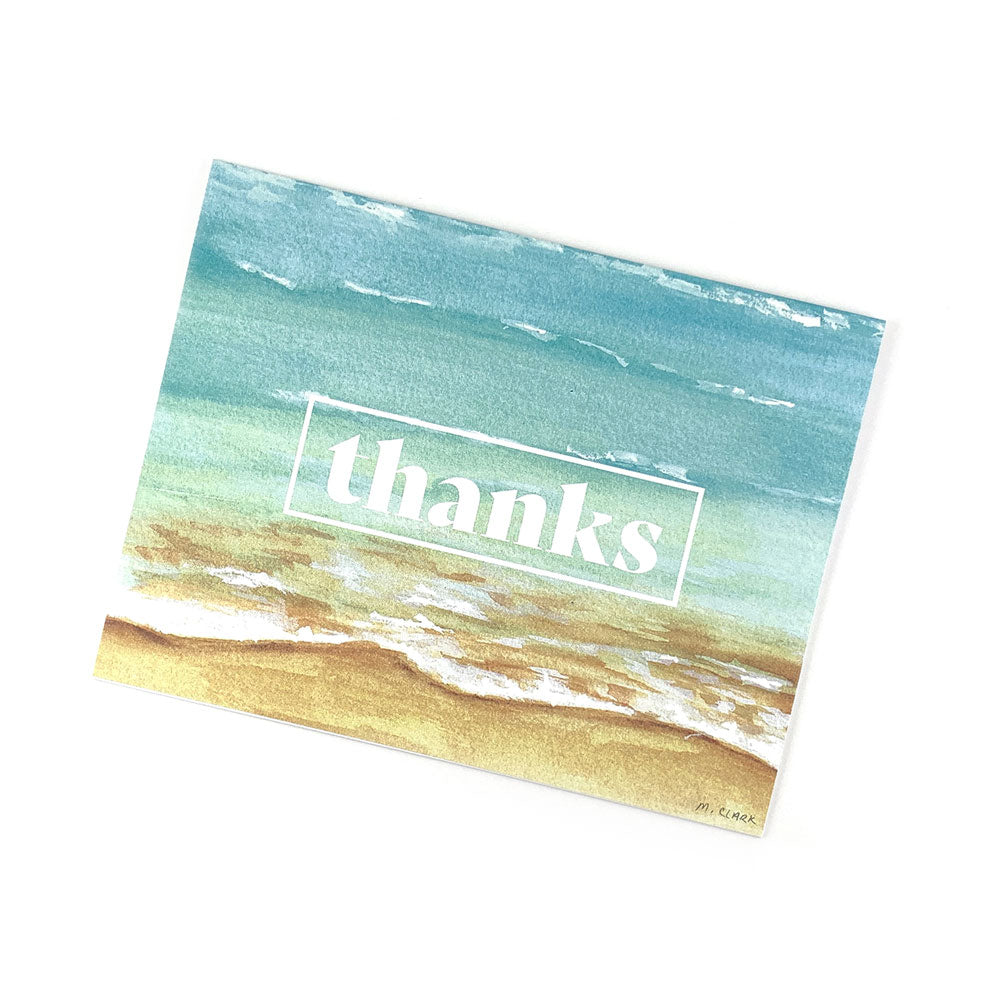 Watercolor Beach Thank You Card. Thank You Cards for Christian Women.