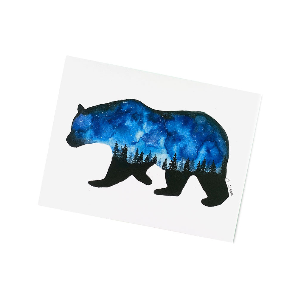 Watercolor Starry Bear. Everyday Greeting Cards for Christian Women