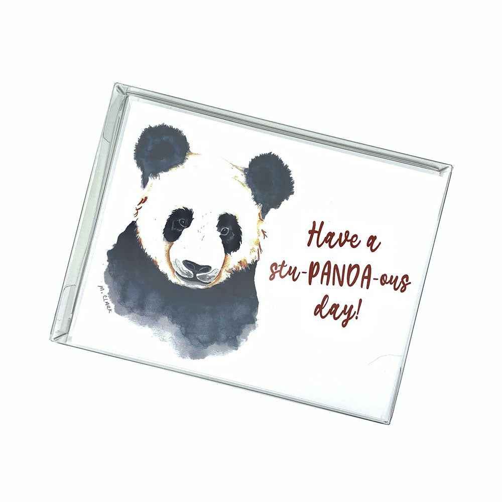 Stu-PANDA-ous Set. Watercolor Panda. Everyday Greeting Cards for Christian Women.