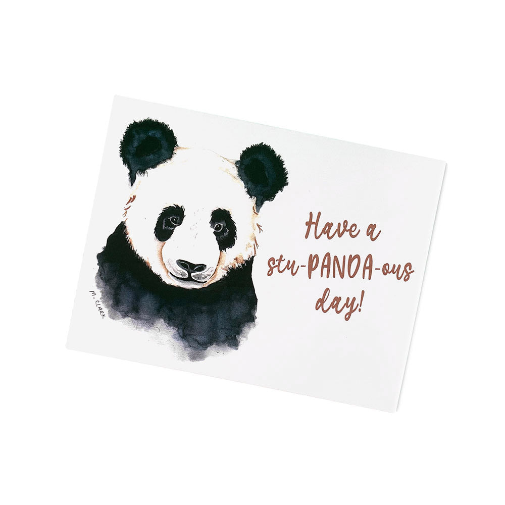 Watercolor Panda. Have a stu-PANDA-ous day! Everyday Greeting Cards for Christian Women.