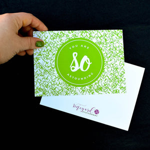 Hand holding card. Everyday Greeting Cards for Women.