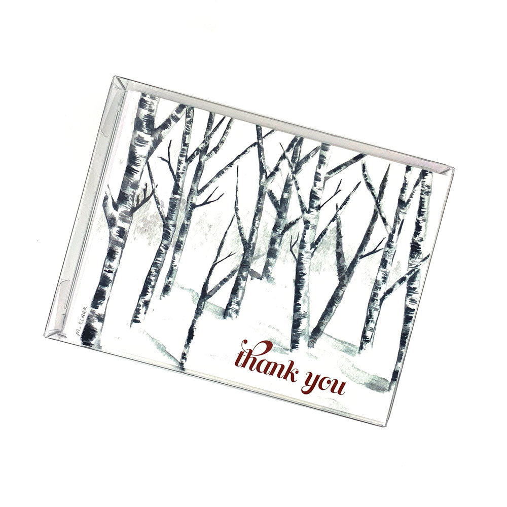 Winter Thank You Set. Watercolor Thank You Cards for Women