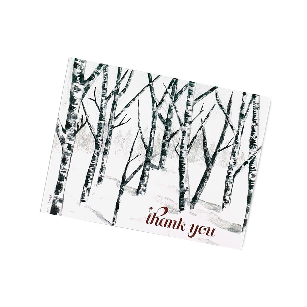 Winter Thank You. Everyday Watercolor Thank You Cards for Women